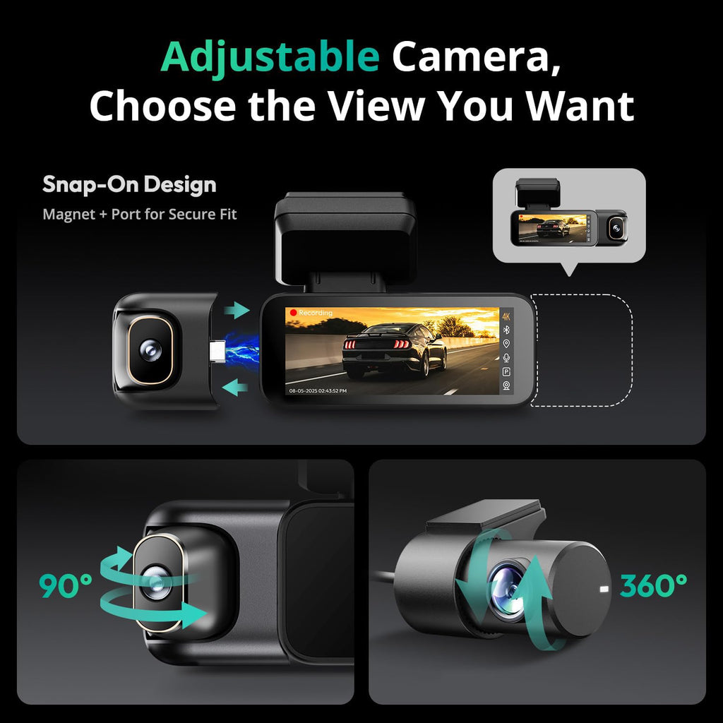 BOTSLAB G980H 4-Channel 360° Car Dash Camera System