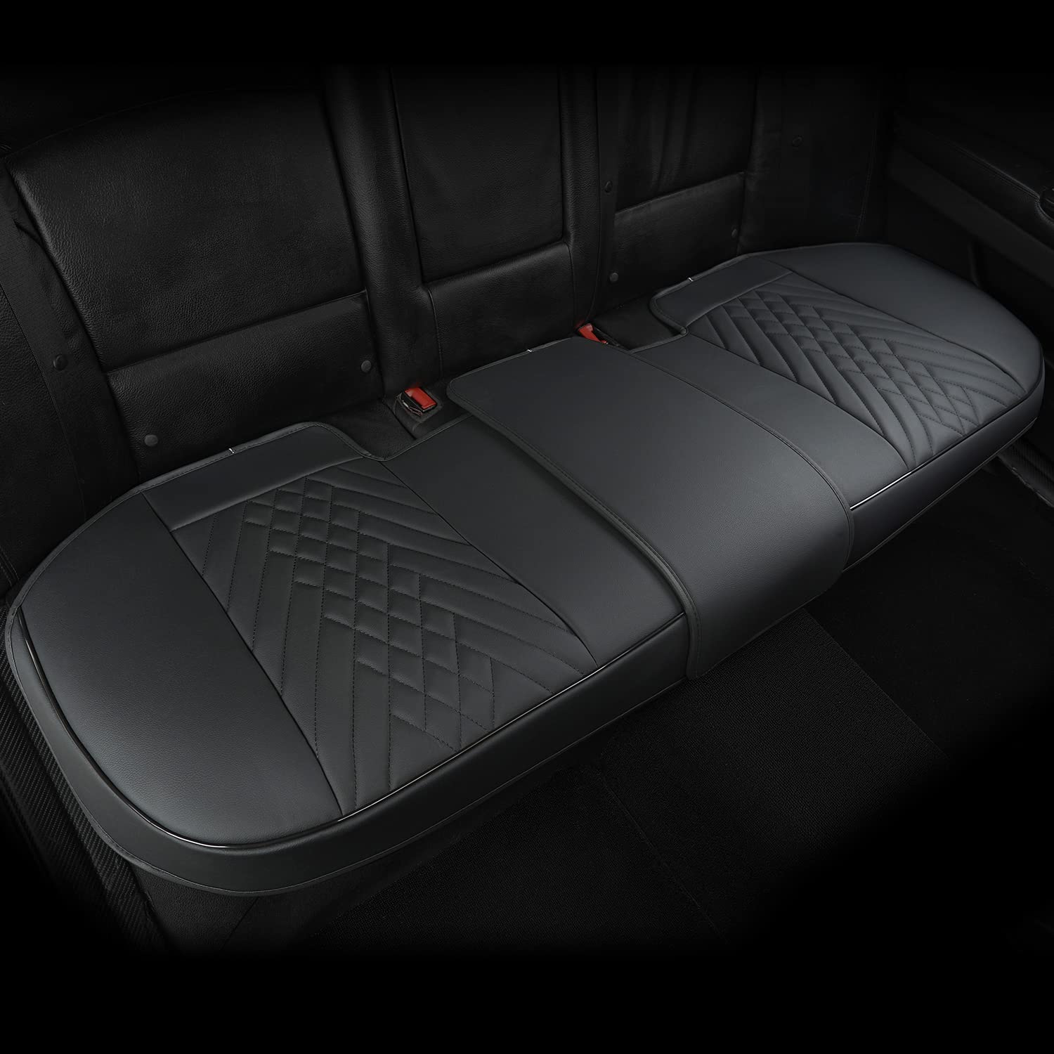 GIANT PANDA Premium PU Leather Front Car Seat Cover Protector Anti-Slip Bottom Seat Cover Fits 95% of Vehicles