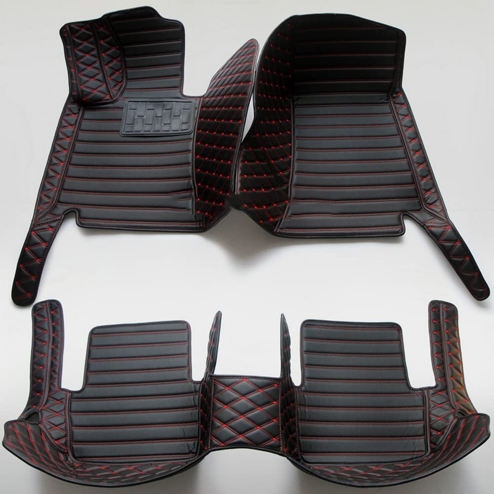 Custom Personalized Floor Mats for Cars - Luxury Full Coverage All Weather Mats, Anti-Slip Leather Mat Set, Fit for 99% of Cars, SUVs & Trucks