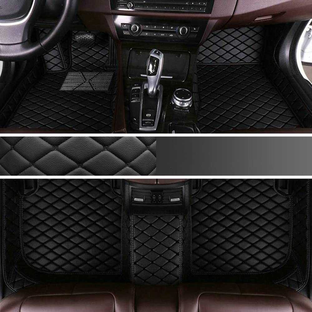 Custom Personalized Floor Mats for Cars - Luxury Full Coverage All Weather Mats, Anti-Slip Leather Mat Set, Fit for 99% of Cars, SUVs & Trucks