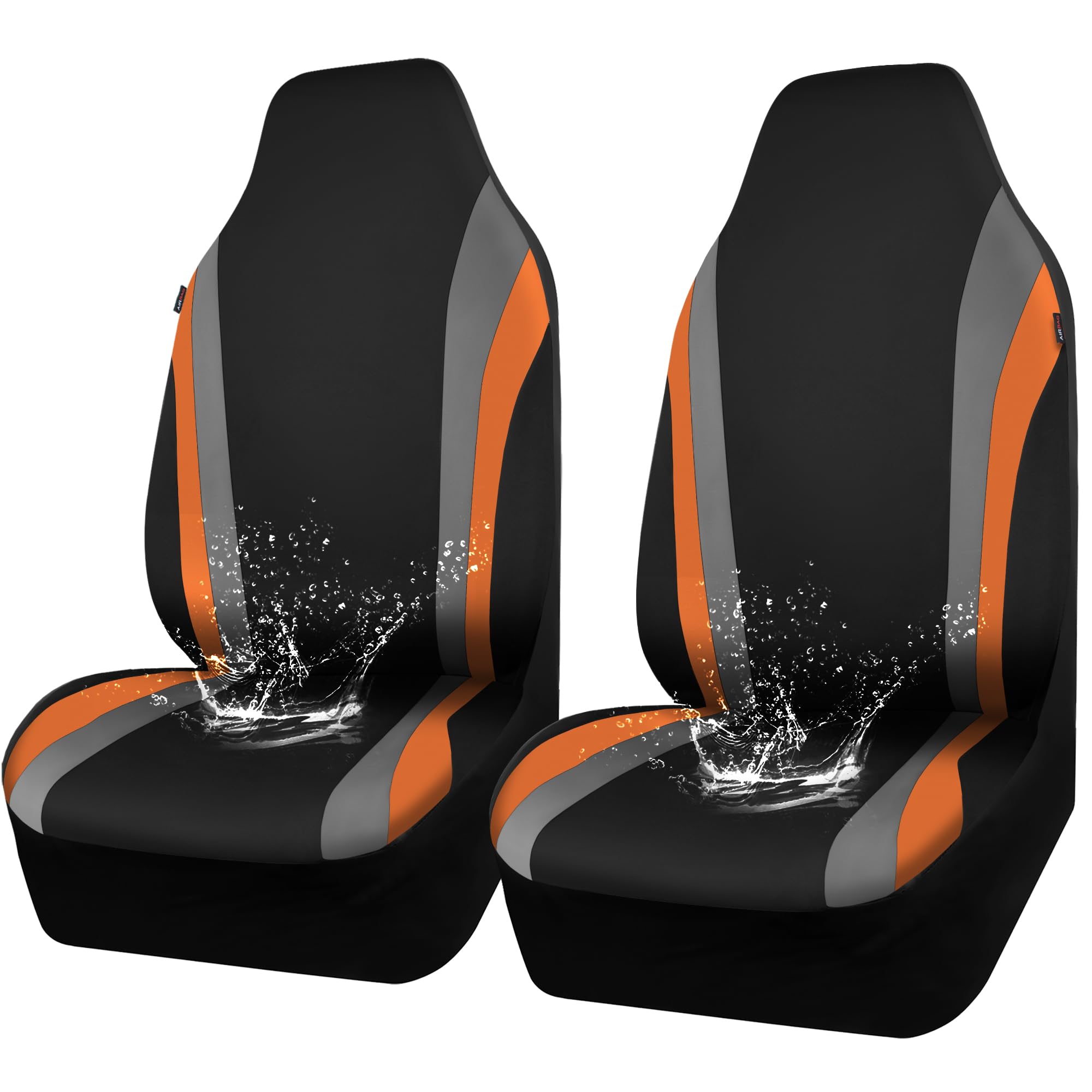 CAR PASS AquaShield Line Rider Car Seat Covers for Front Seats Only, Waterproof Seat Covers for Cars, Neoprene Two Front High Back Bucket Seat Cover Set