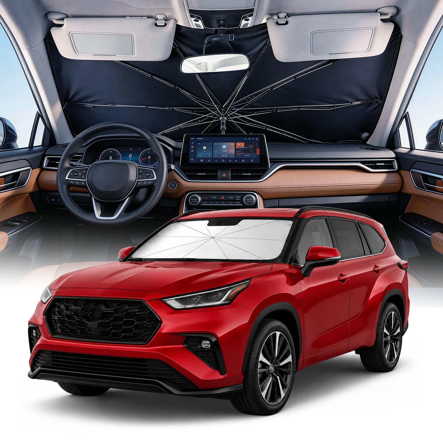 Weektic 2026 Upgraded Custom-Fit Windshield Sun Shade