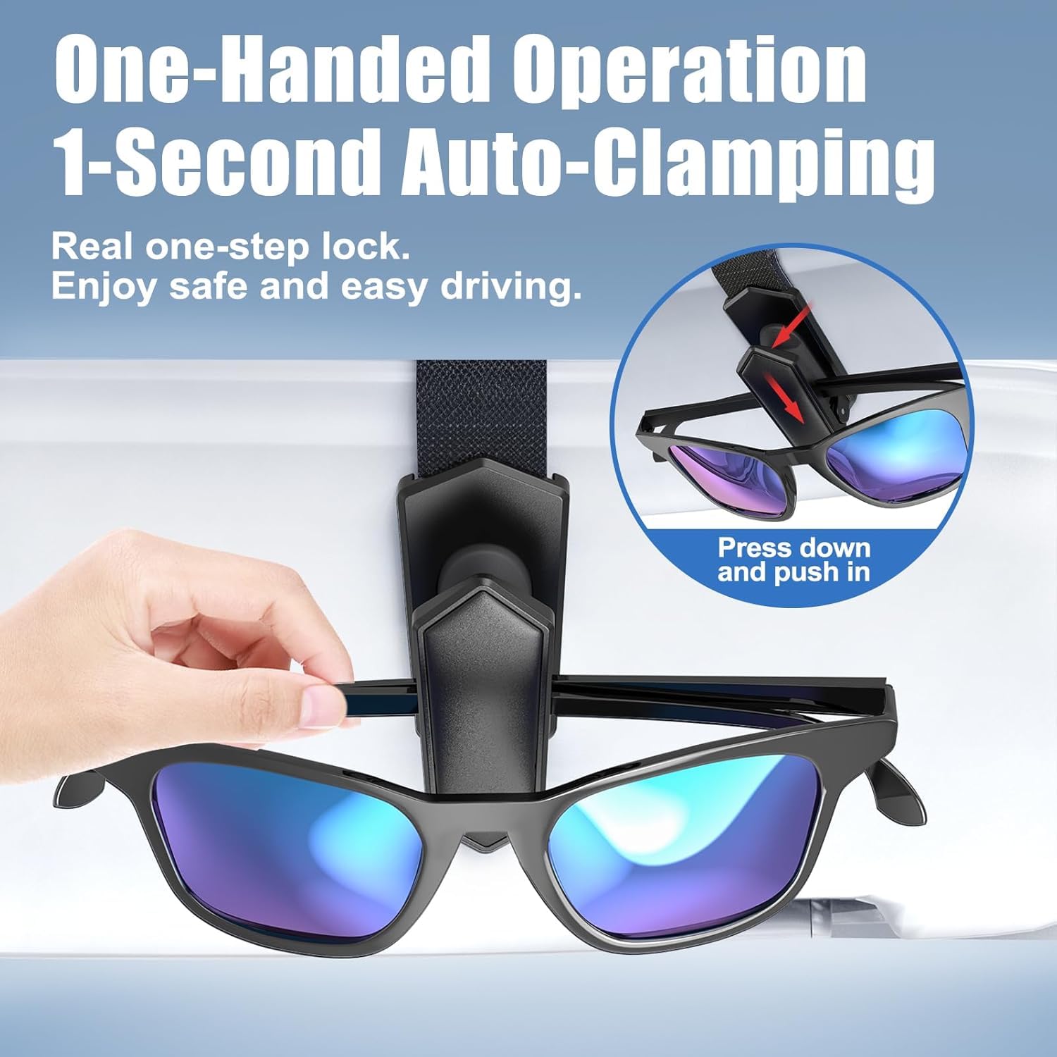 Veharvim Silicone-Padded Car Visor Sunglasses Holder