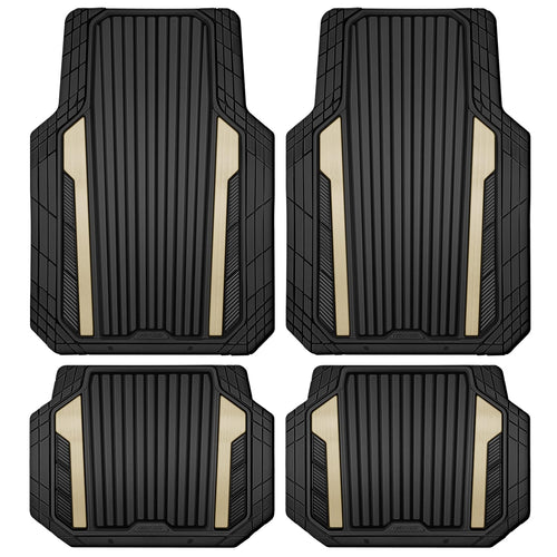 CAR PASS 4-Piece Heavy-Duty All-Weather Rubber Floor Mats
