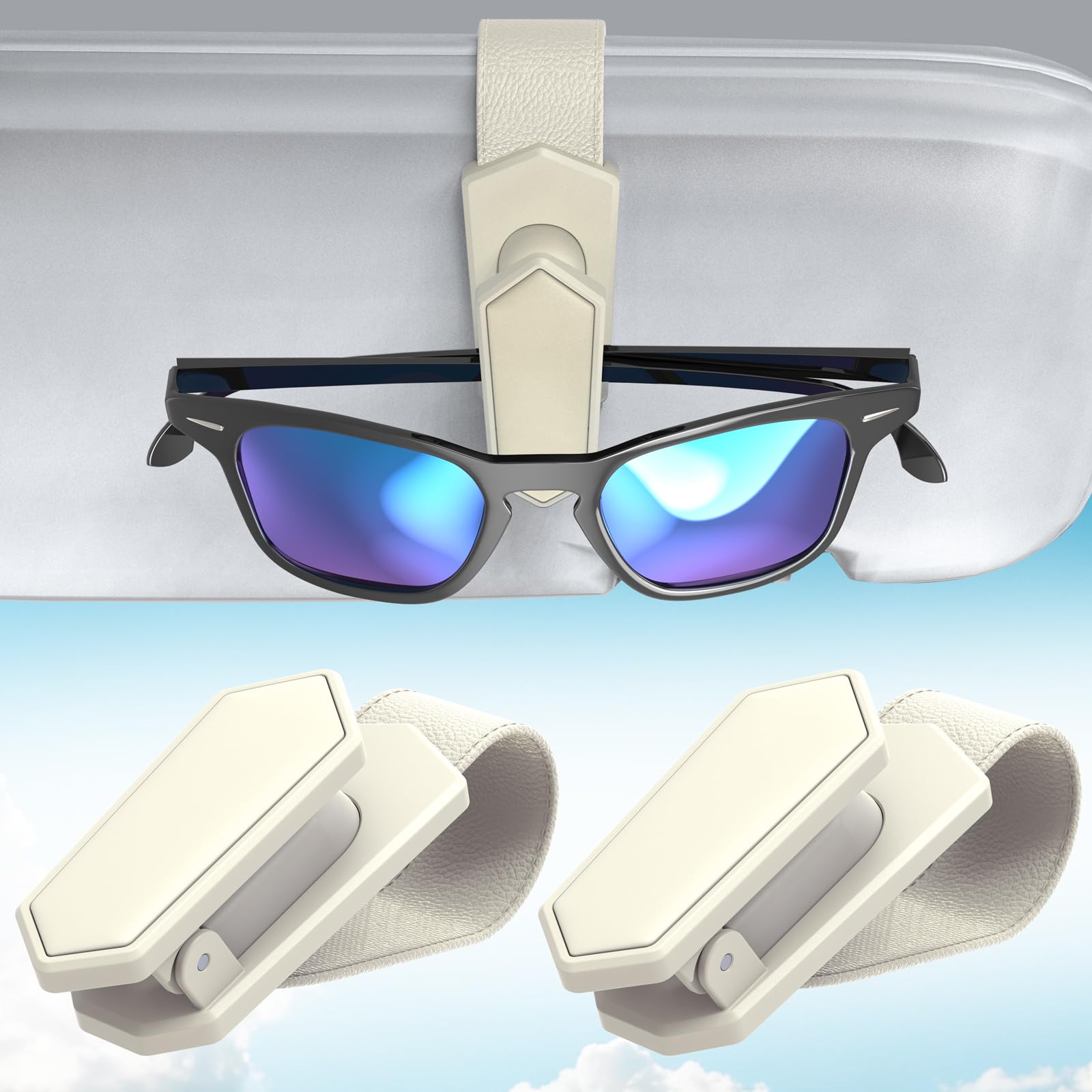 Veharvim Silicone-Padded Car Visor Sunglasses Holder