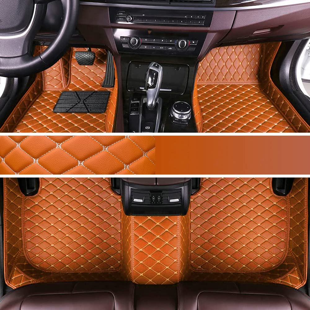 Custom Personalized Floor Mats for Cars - Luxury Full Coverage All Weather Mats, Anti-Slip Leather Mat Set, Fit for 99% of Cars, SUVs & Trucks