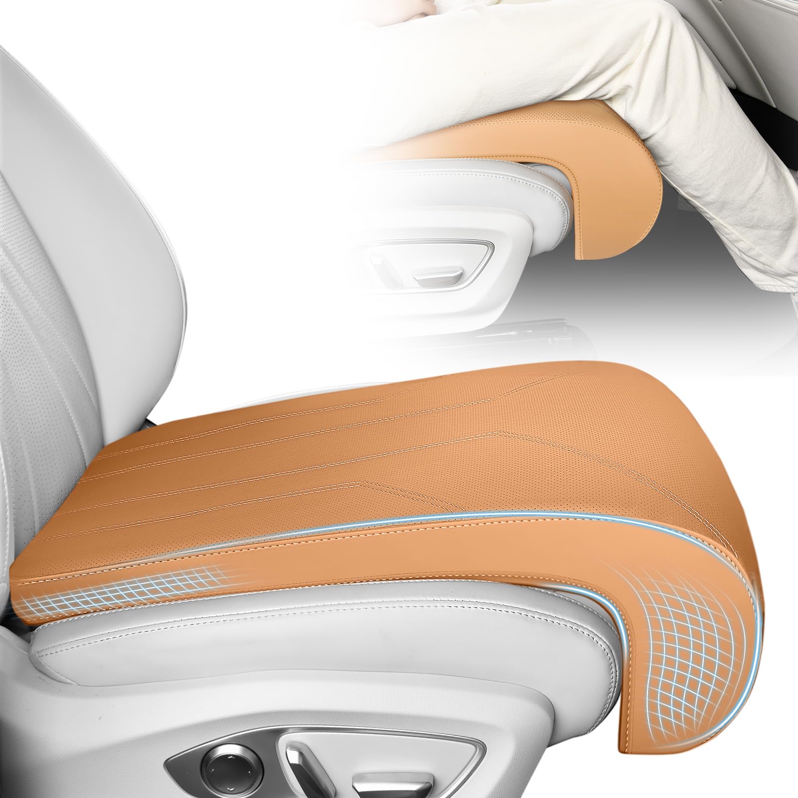 FLORICH Memory Foam Car Seat Extender & Leg Support Cushion