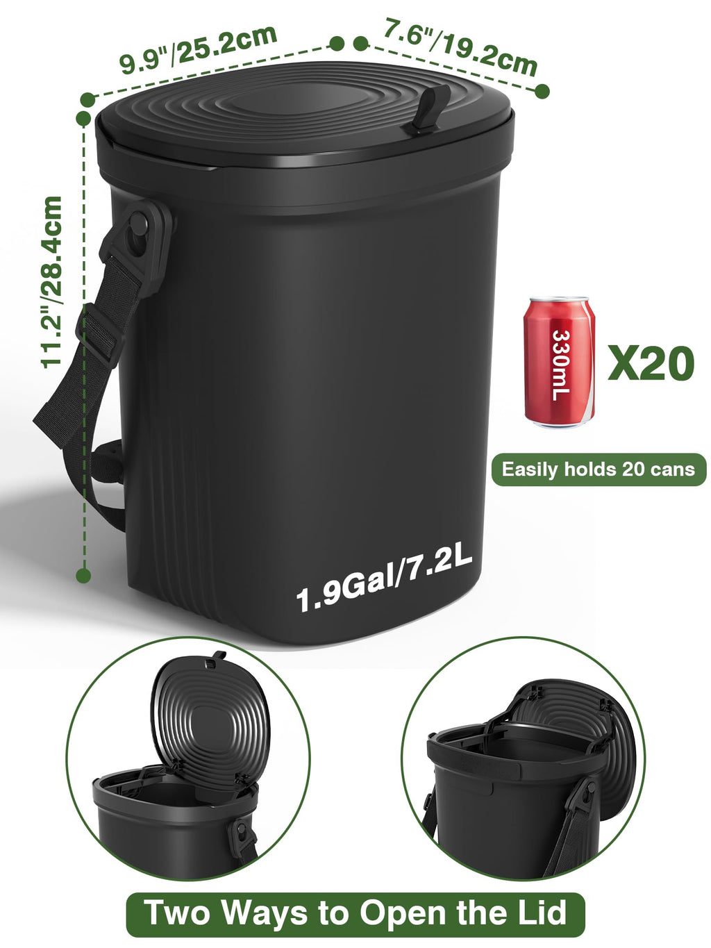 Garoopion Leakproof Hanging Silicone Car Trash Can