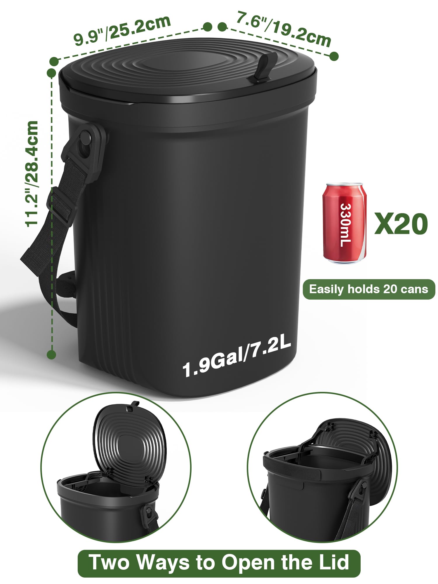 Garoopion Leakproof Hanging Silicone Car Trash Can