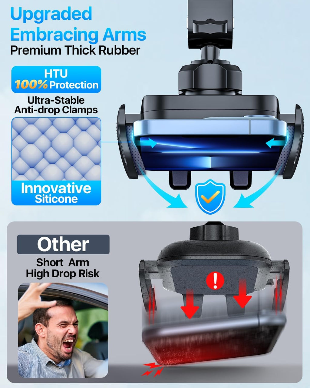 HTU 360° Universal Suction Car Phone Mount for Dashboard