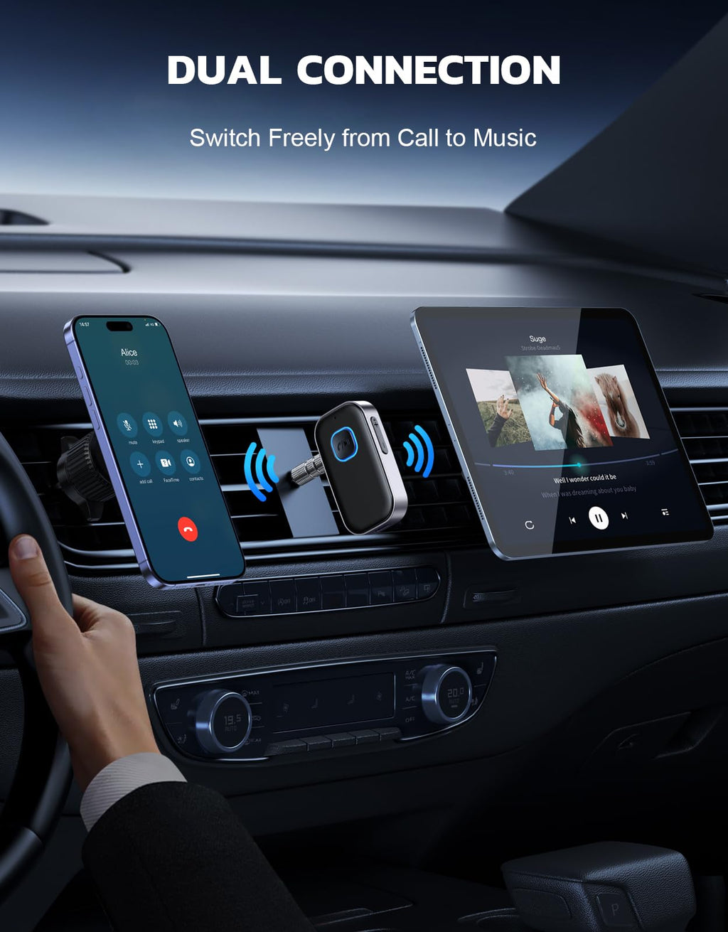 COMSOON Bluetooth Car Audio Receiver and AUX Adapter