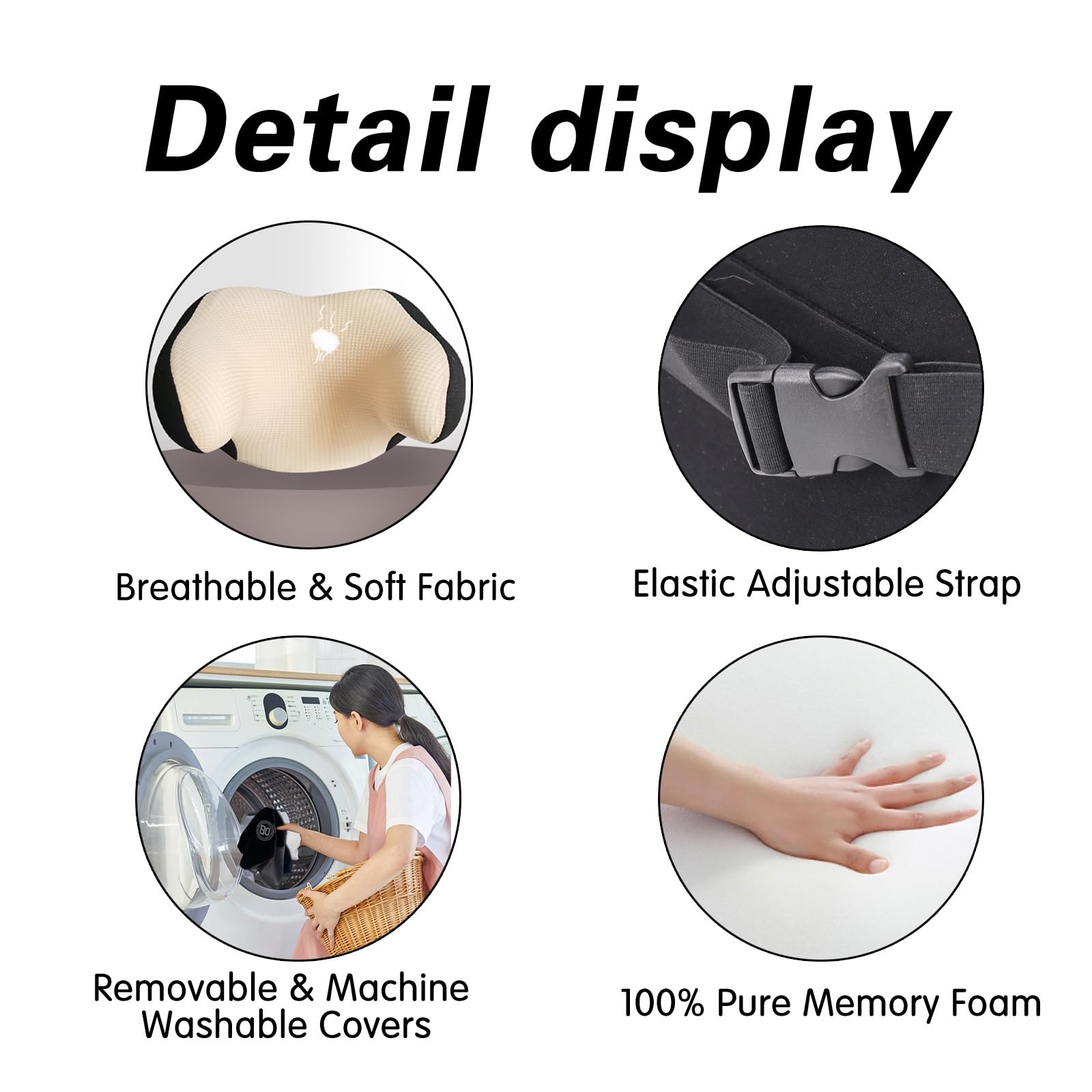 SPRFUFLY Adjustable Memory Foam Car Neck Support Pillow