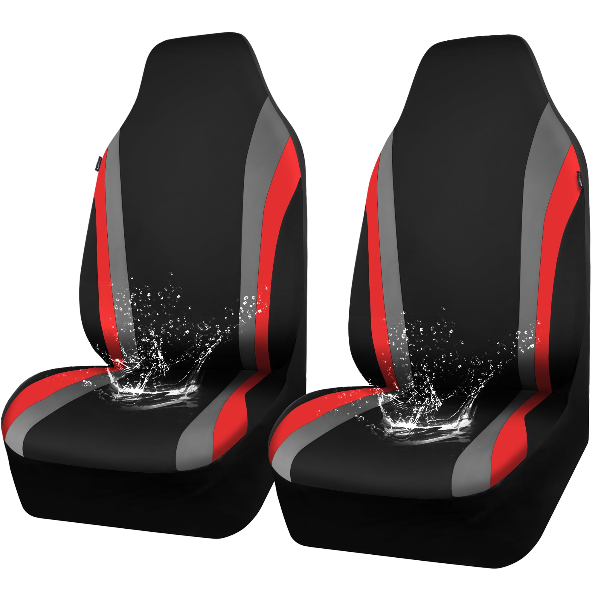 CAR PASS AquaShield Line Rider Car Seat Covers for Front Seats Only, Waterproof Seat Covers for Cars, Neoprene Two Front High Back Bucket Seat Cover Set