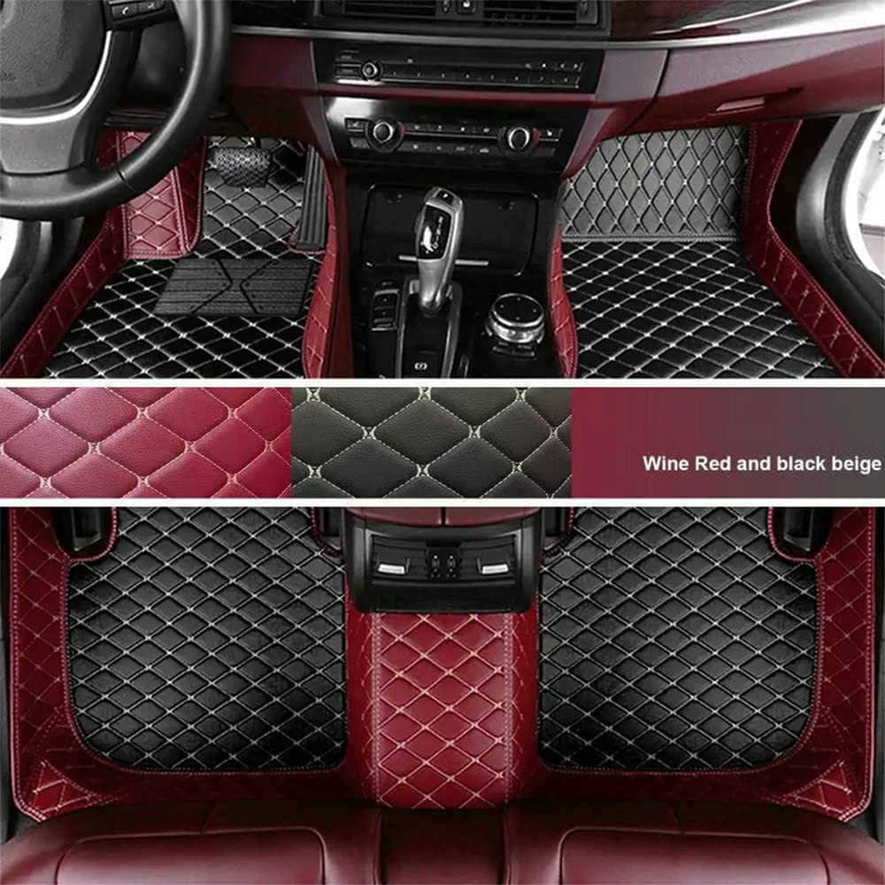 Custom Personalized Floor Mats for Cars - Luxury Full Coverage All Weather Mats, Anti-Slip Leather Mat Set, Fit for 99% of Cars, SUVs & Trucks