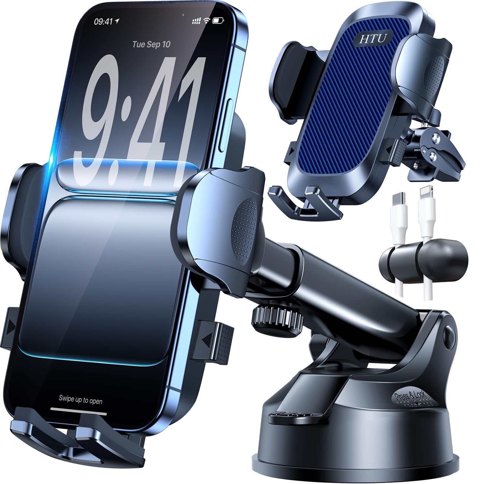 HTU 360° Universal Suction Car Phone Mount for Dashboard
