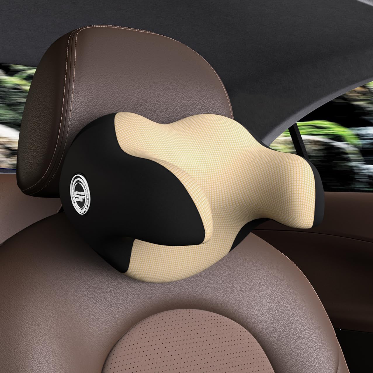 SPRFUFLY Adjustable Memory Foam Car Neck Support Pillow