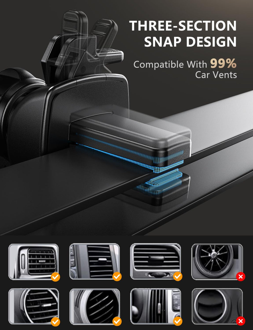 JOYMASS 15W Auto-Clamping Wireless Car Charger Mount