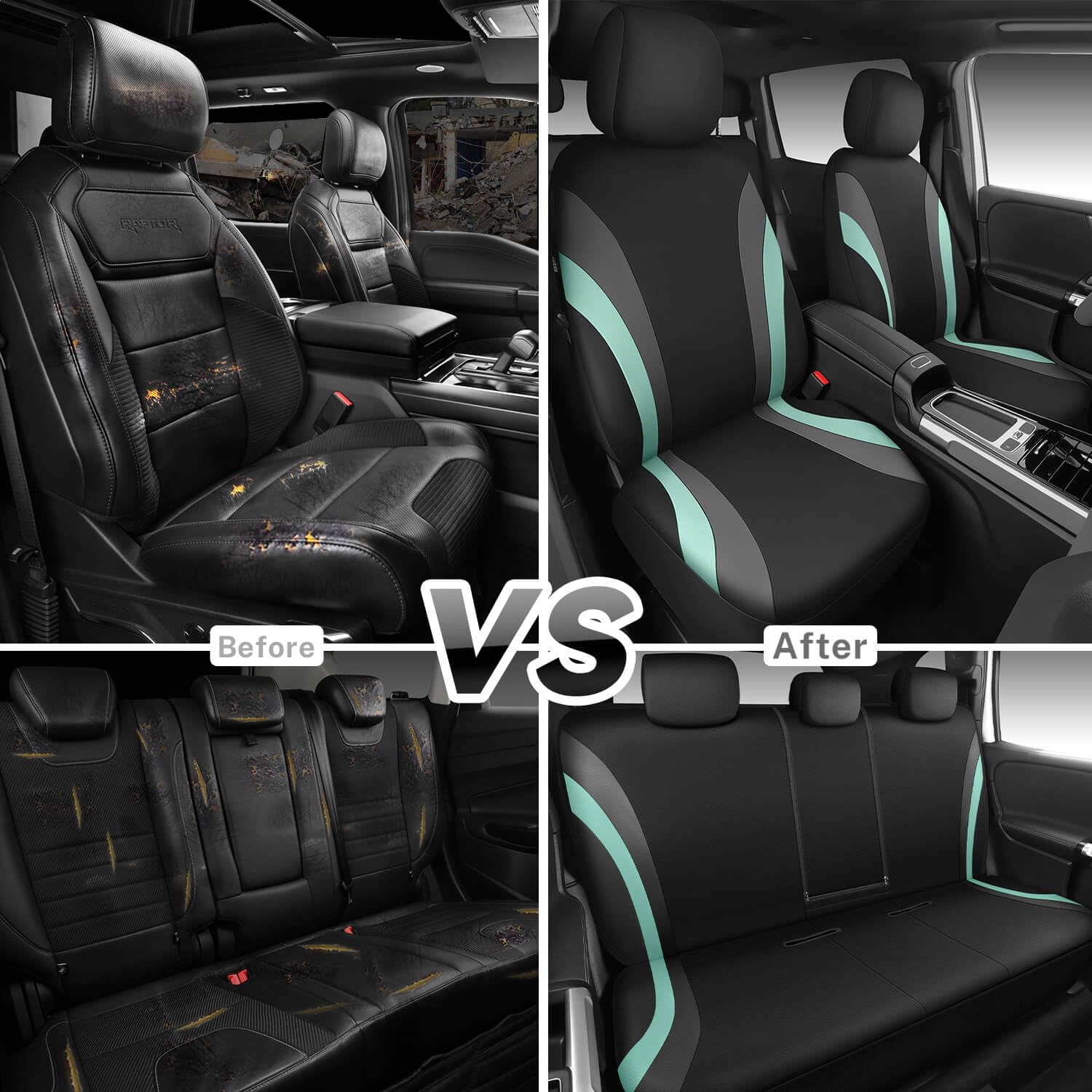 CAR PASS Line Rider Sporty Front Seat Covers,Car Seat Covers Front Seats Only,Airbag Compatible,Universal Fit Sedans,Cars,Vans