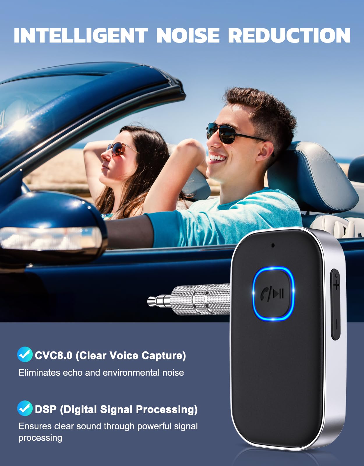 COMSOON Bluetooth Car Audio Receiver and AUX Adapter