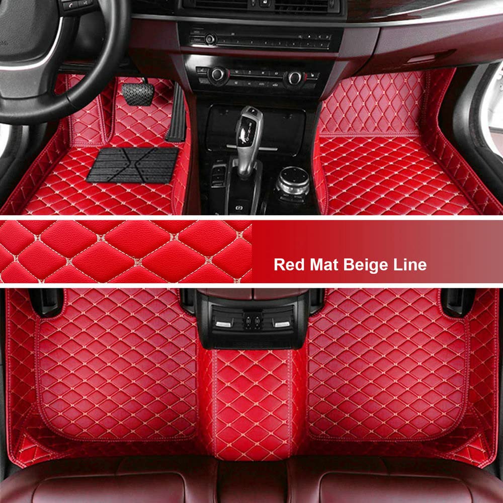 Custom Personalized Floor Mats for Cars - Luxury Full Coverage All Weather Mats, Anti-Slip Leather Mat Set, Fit for 99% of Cars, SUVs & Trucks