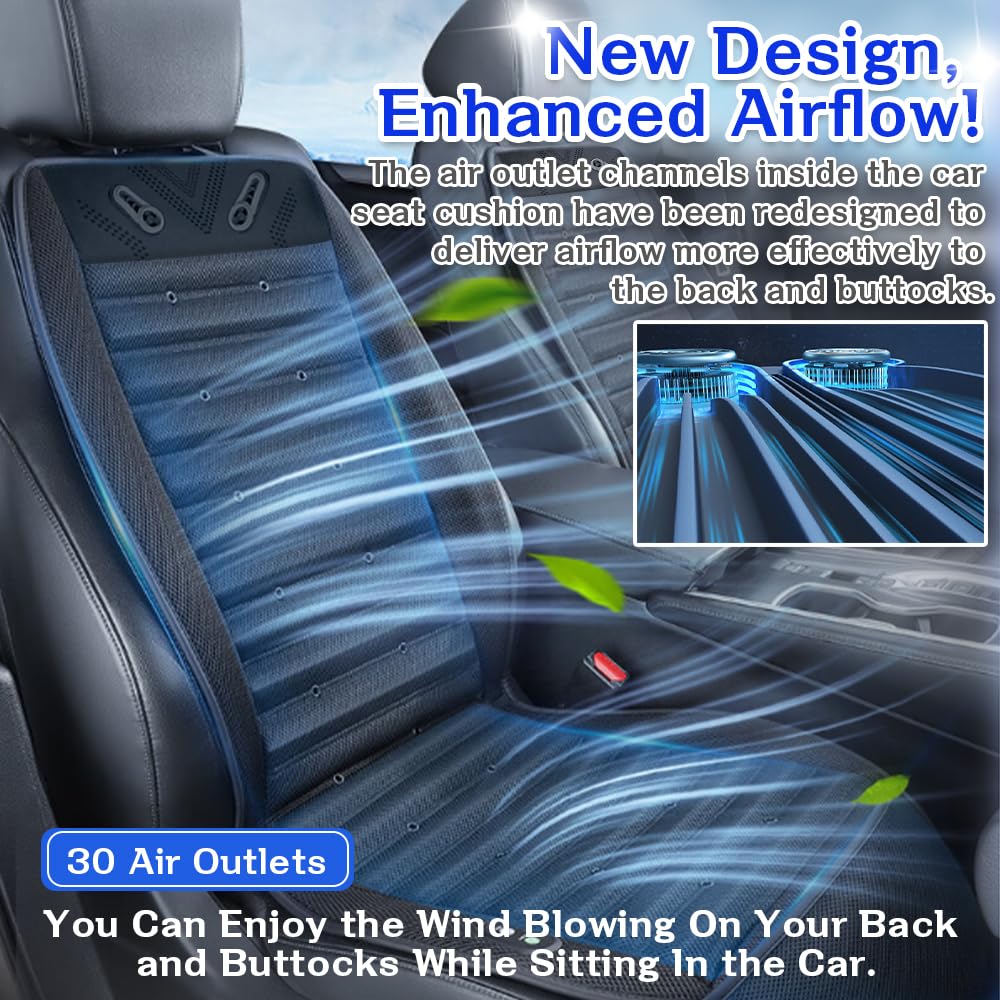 NEKOPA 12V Ventilated Cooling Car Seat Cover with 3 Speeds