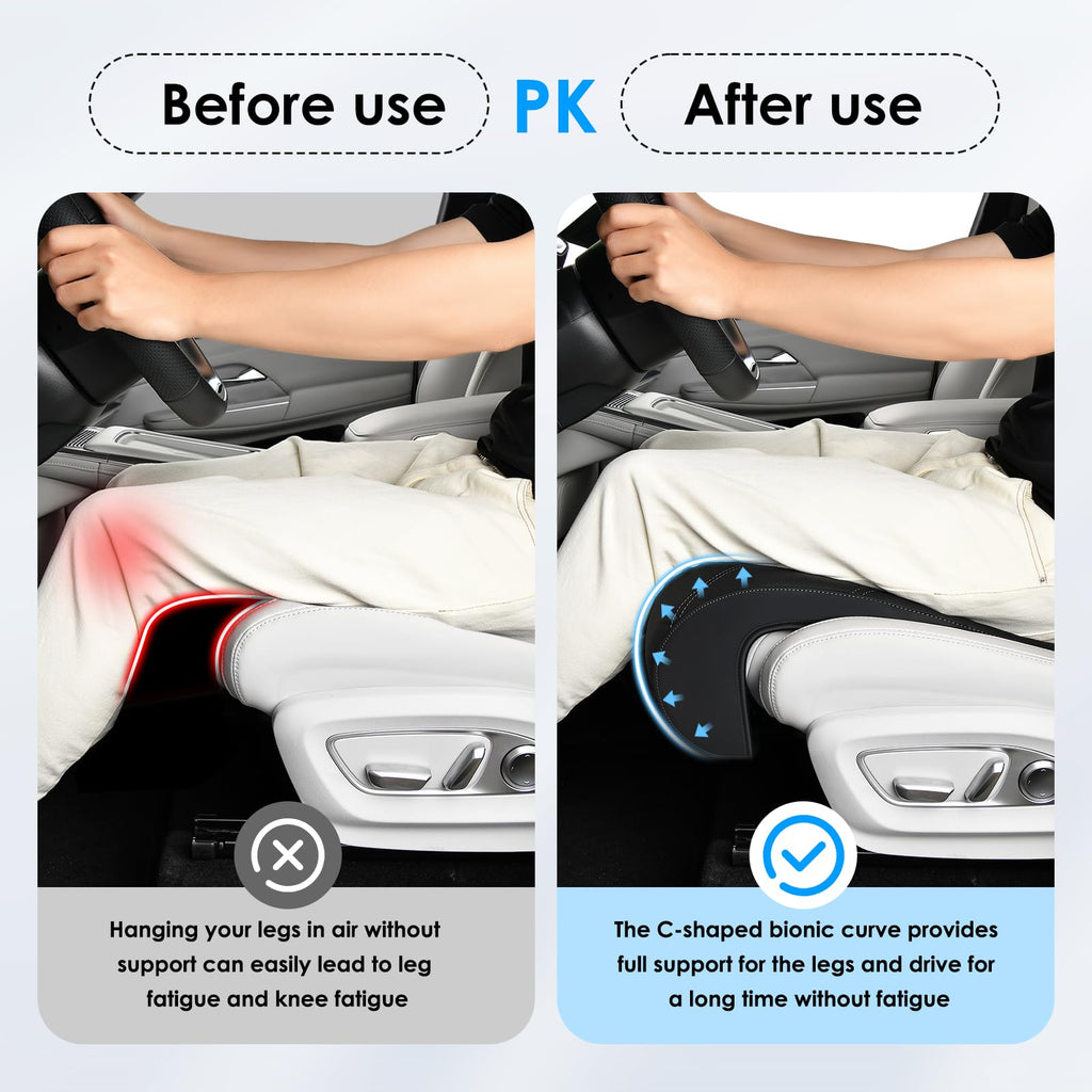 FLORICH Memory Foam Car Seat Extender & Leg Support Cushion