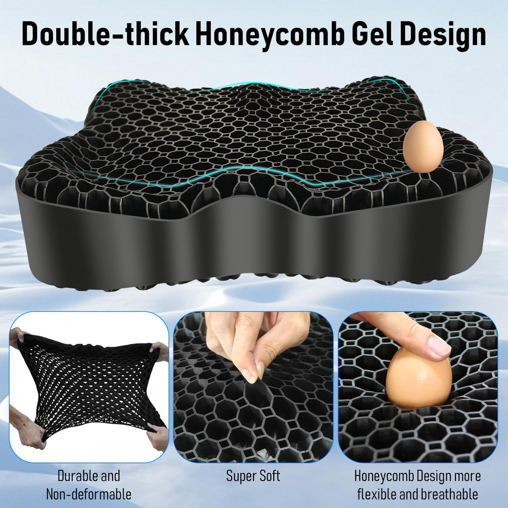 Cooling Gel Honeycomb Seat Cushion with Anti-Slip Cover