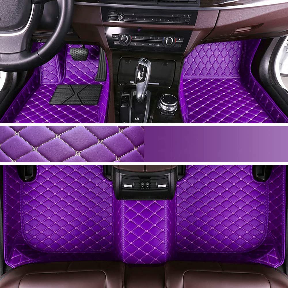 Custom Personalized Floor Mats for Cars - Luxury Full Coverage All Weather Mats, Anti-Slip Leather Mat Set, Fit for 99% of Cars, SUVs & Trucks