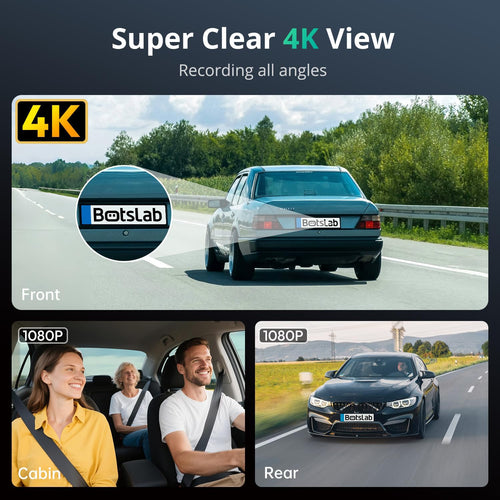 BOTSLAB G980H 4-Channel 360° Car Dash Camera System