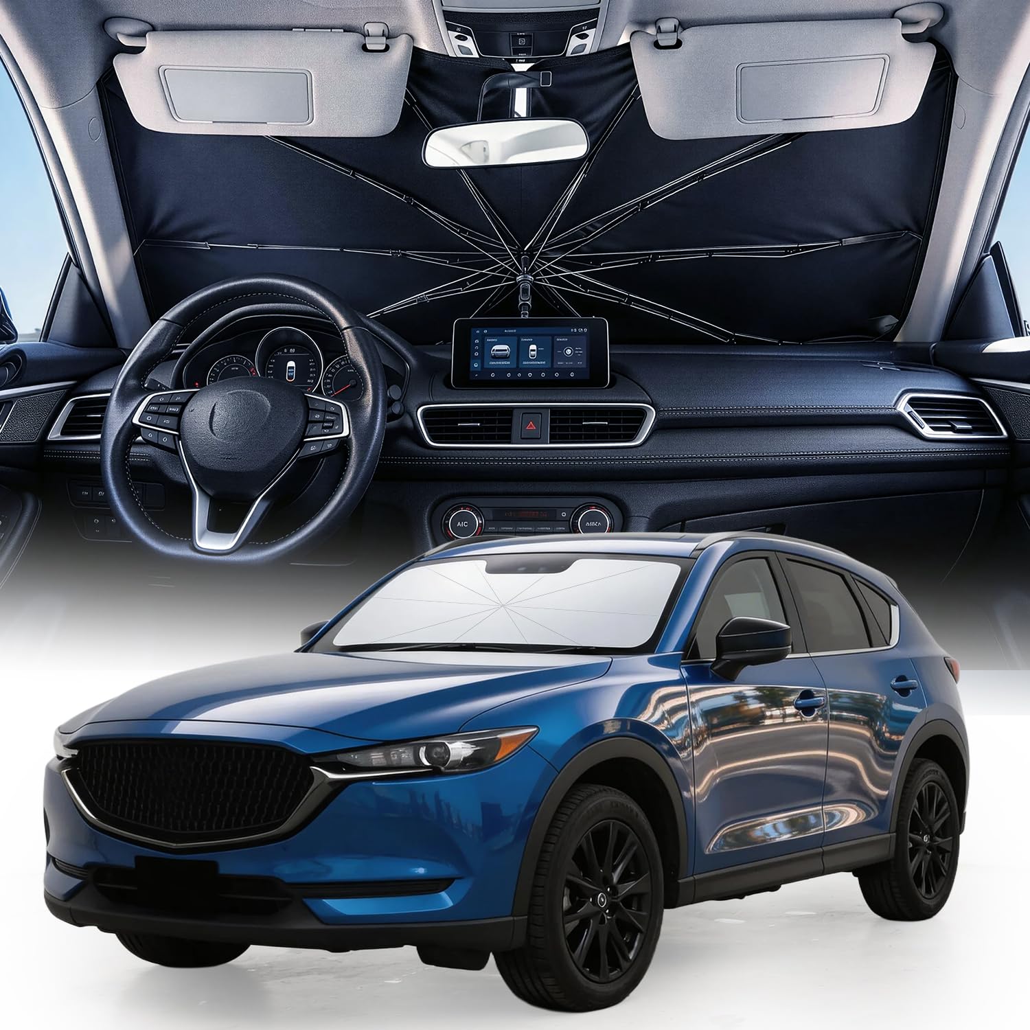 Weektic 2026 Upgraded Custom-Fit Windshield Sun Shade