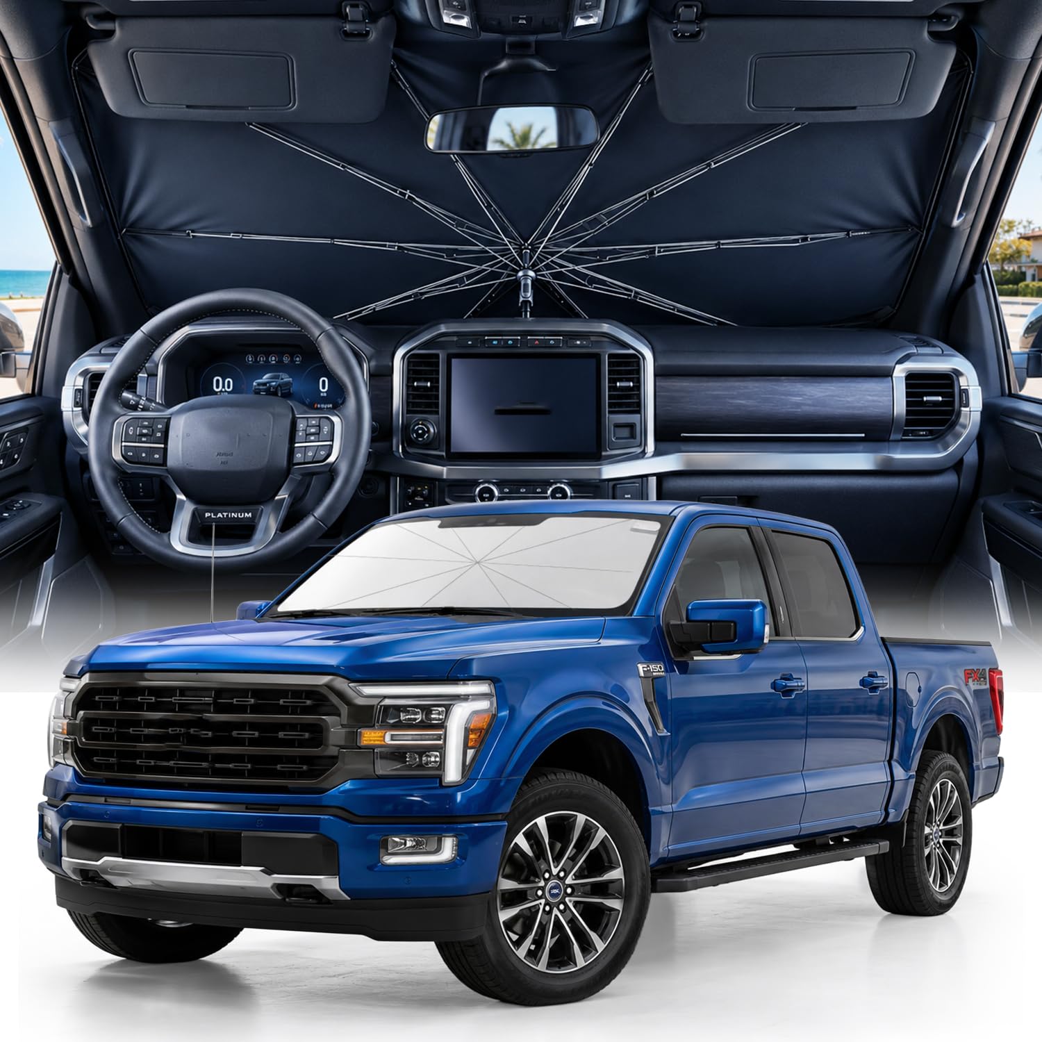 Weektic 2026 Upgraded Custom-Fit Windshield Sun Shade