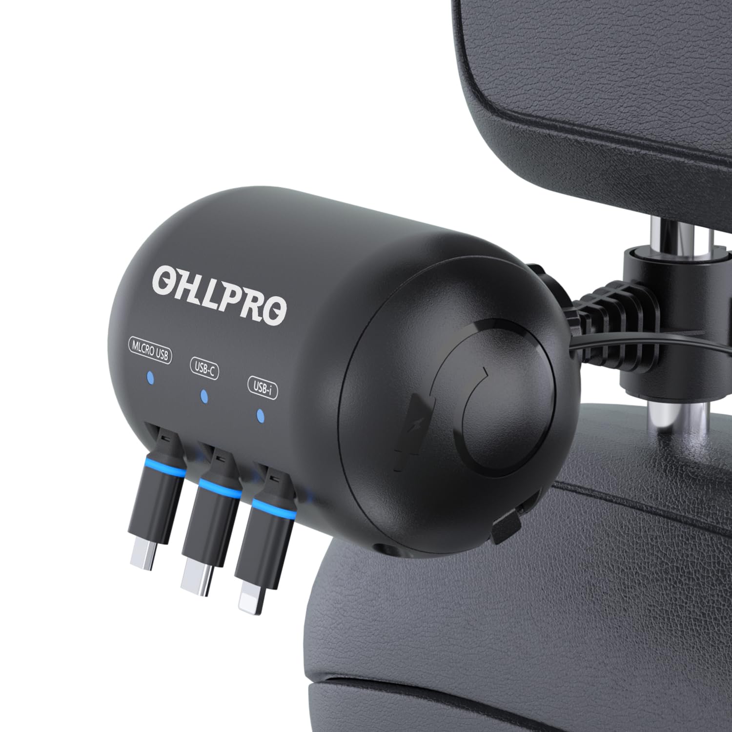 OHLPRO 3-in-1 Retractable Backseat Car Charging Station