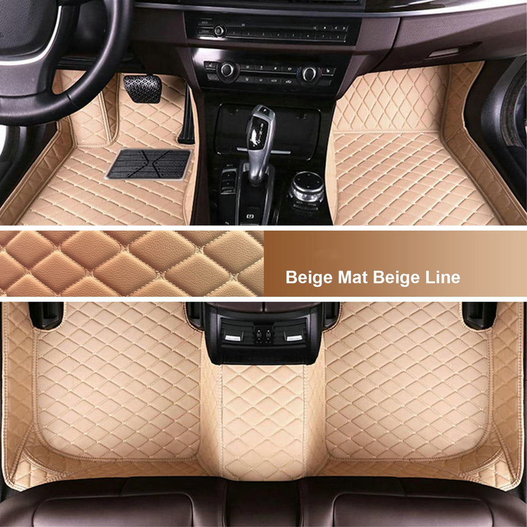 Custom Personalized Floor Mats for Cars - Luxury Full Coverage All Weather Mats, Anti-Slip Leather Mat Set, Fit for 99% of Cars, SUVs & Trucks