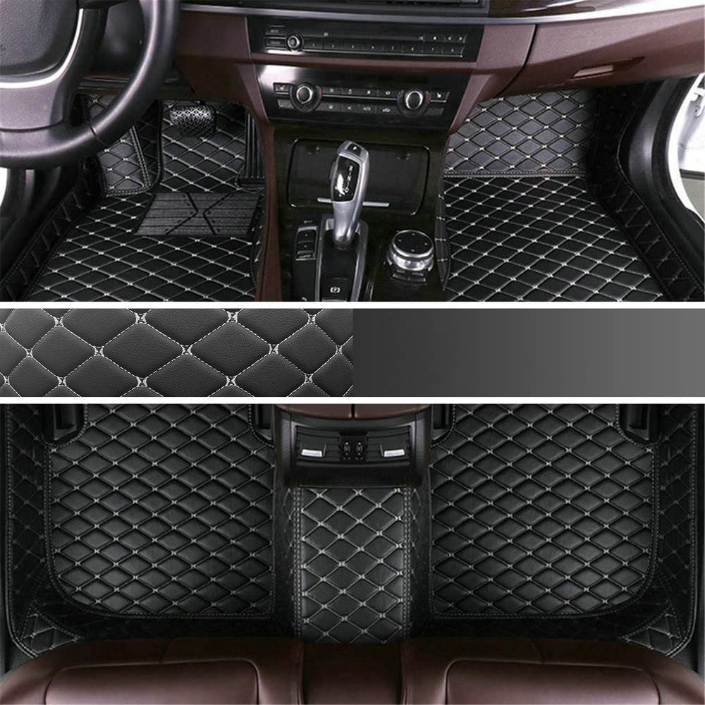 Custom Personalized Floor Mats for Cars - Luxury Full Coverage All Weather Mats, Anti-Slip Leather Mat Set, Fit for 99% of Cars, SUVs & Trucks