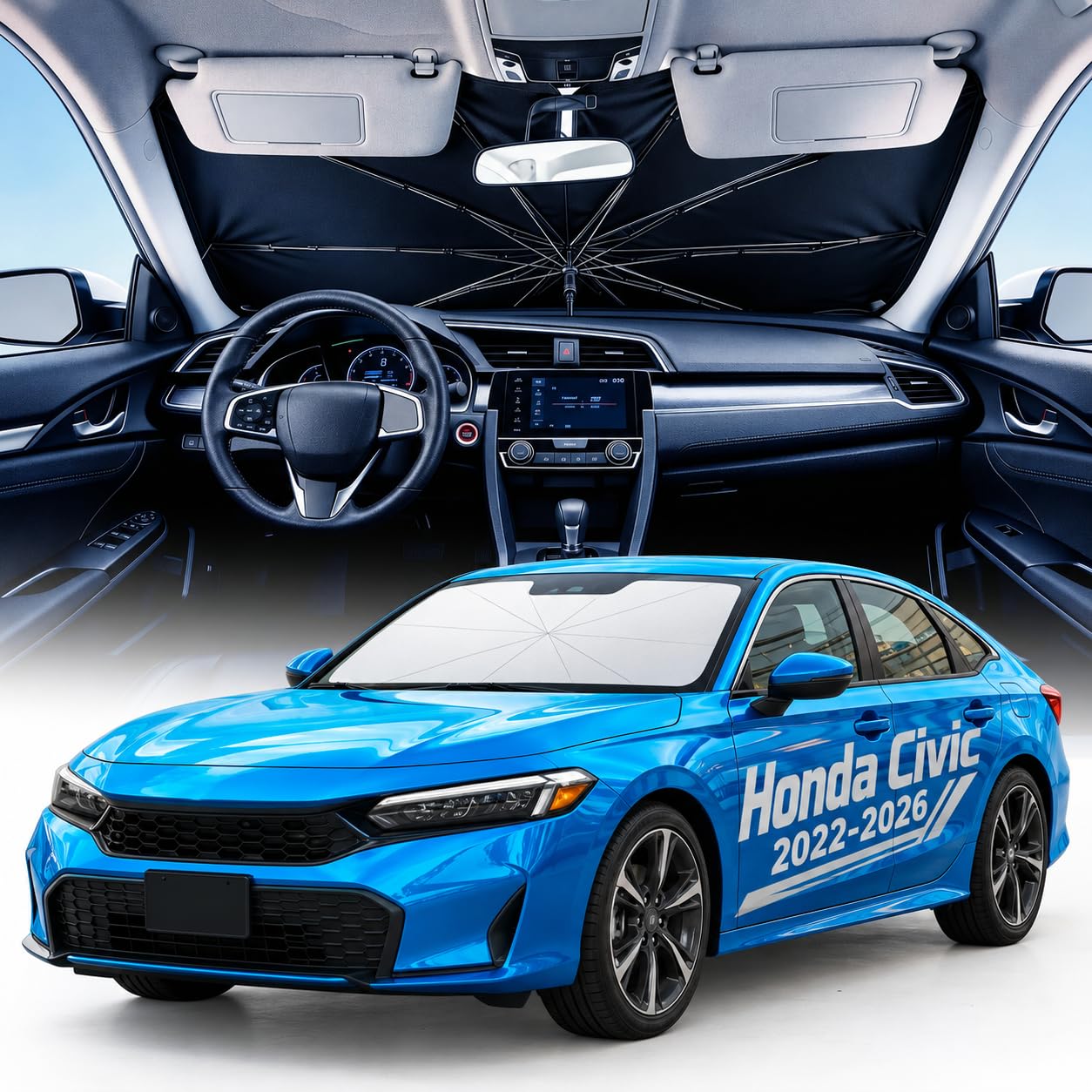 Weektic 2026 Upgraded Custom-Fit Windshield Sun Shade
