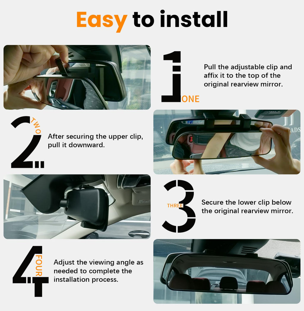 HmmtyRack Oblong Wide-Angle Rearview Mirror for Cars