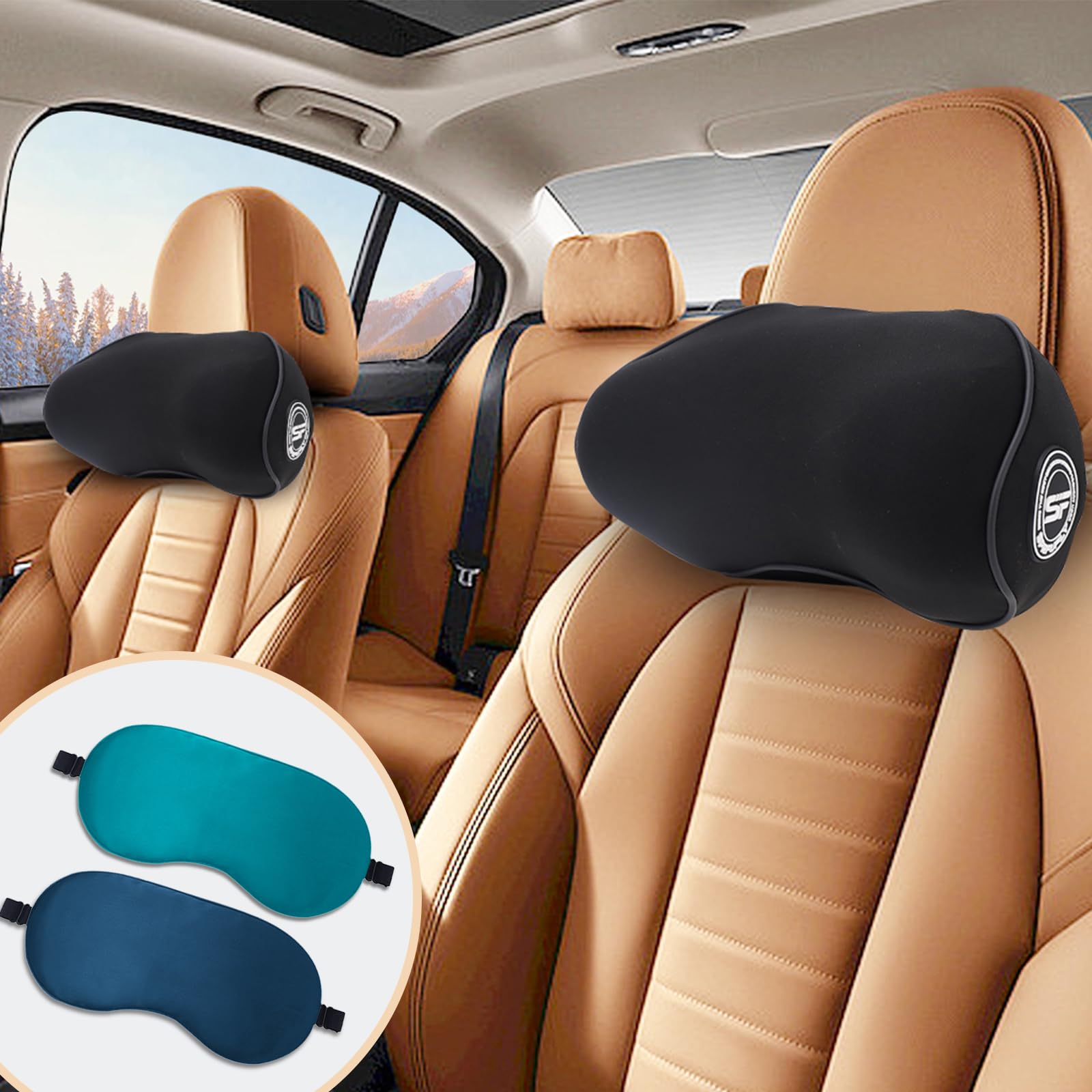 SPRFUFLY Adjustable Memory Foam Car Neck Support Pillow