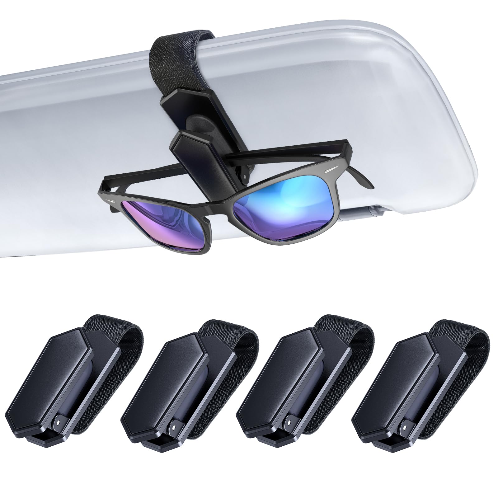 Veharvim Silicone-Padded Car Visor Sunglasses Holder