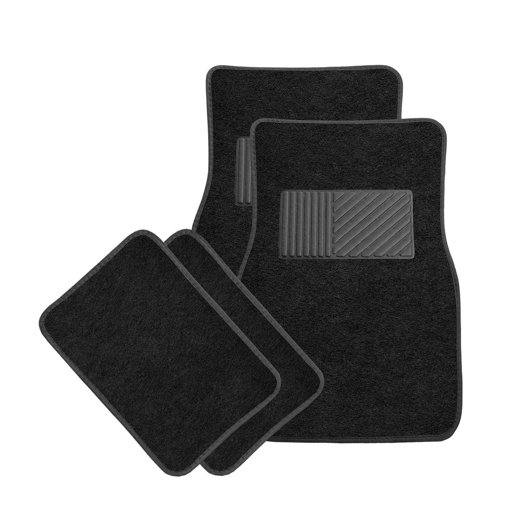 Sun Walker 4 PCS Car Floor Mats, Waterproof Anti-Slip Front & Rear Car Carpets with Driver Heel Pad, All Weather Floor Protective Pads Universal for SUVs Trucks Sedans Vans