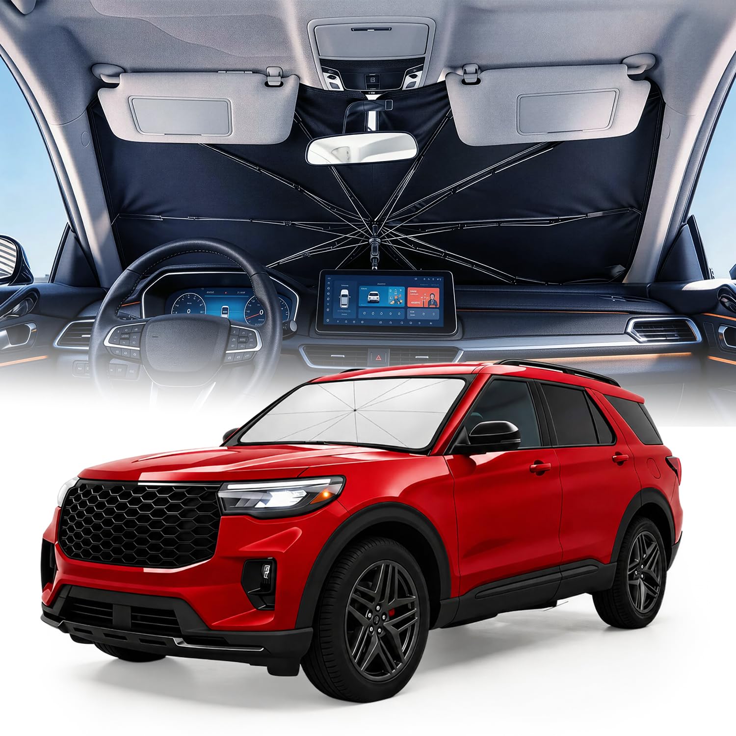 Weektic 2026 Upgraded Custom-Fit Windshield Sun Shade