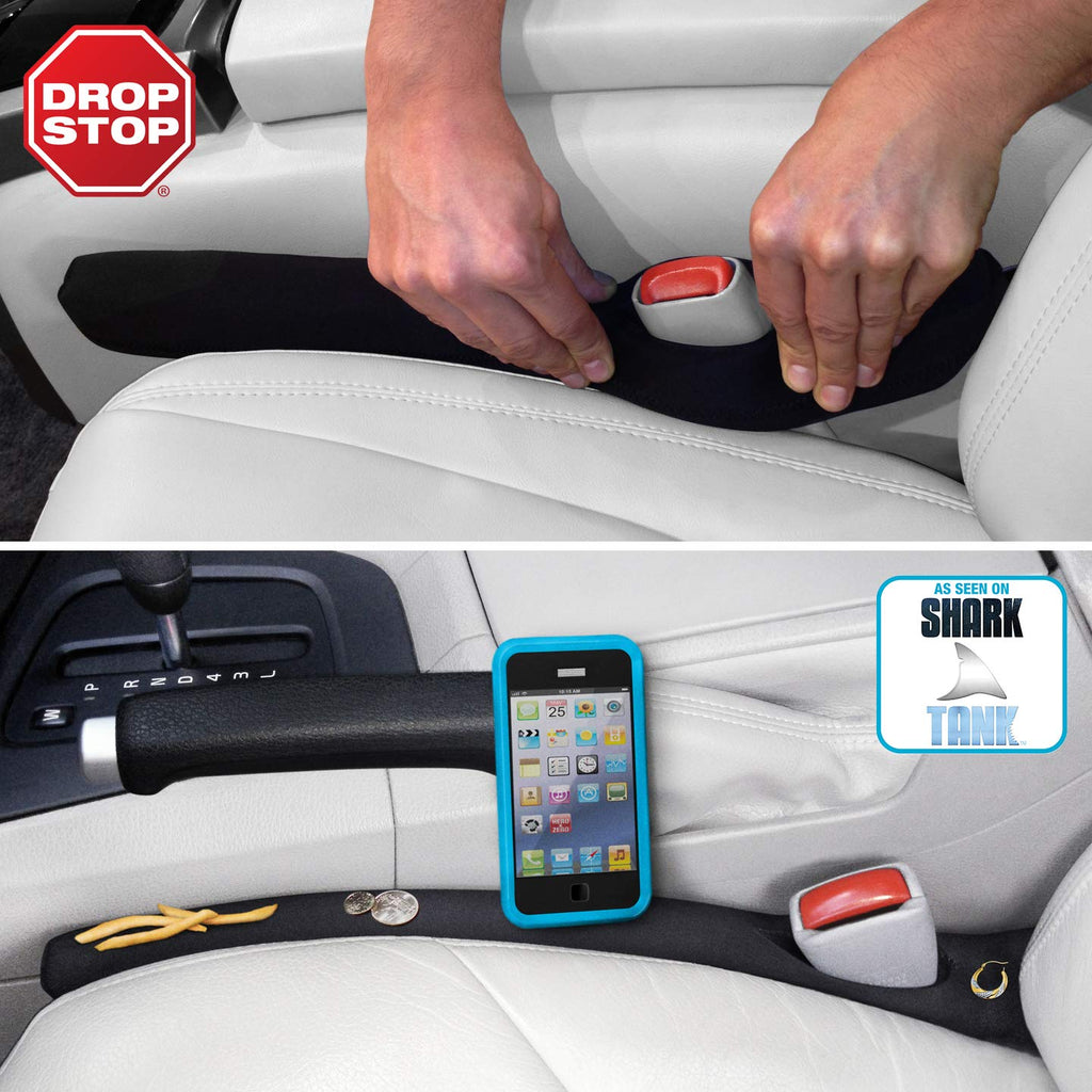 Drop Stop 2-Pack Car Seat Gap Fillers with Dash Pad
