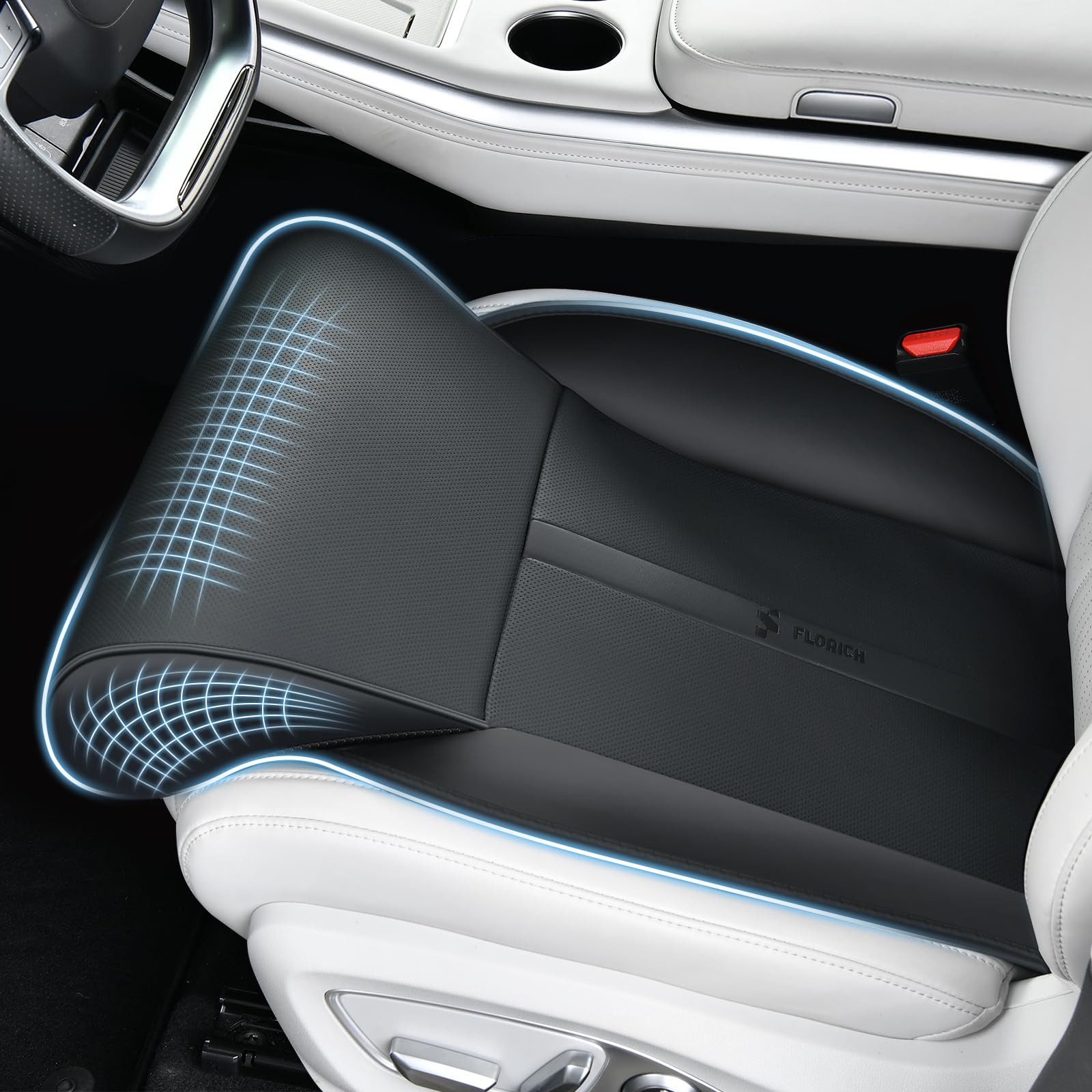 FLORICH Memory Foam Car Seat Extender & Leg Support Cushion