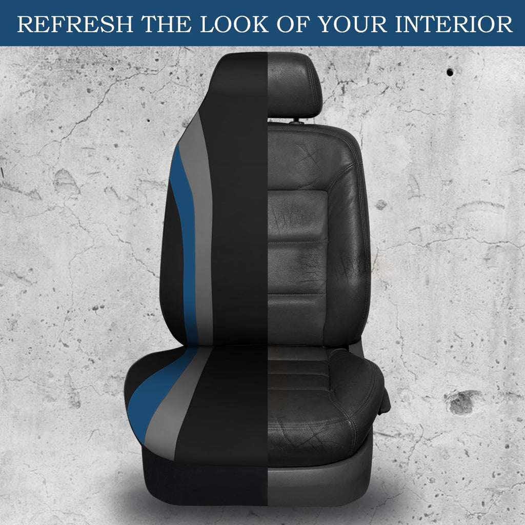 CAR PASS AquaShield Line Rider Car Seat Covers for Front Seats Only, Waterproof Seat Covers for Cars, Neoprene Two Front High Back Bucket Seat Cover Set