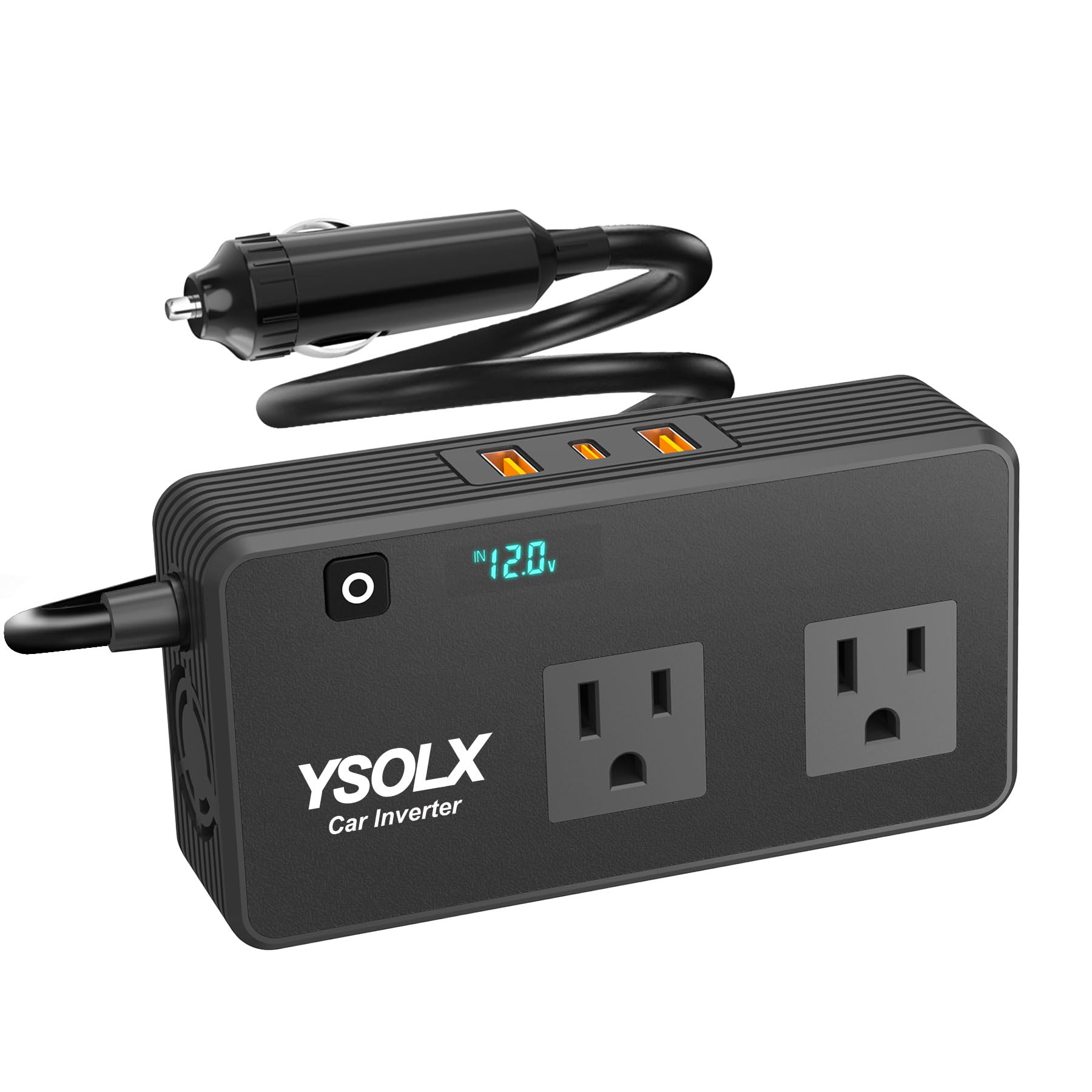 YSOLX 300W 12V-to-110V Dual-Outlet Car Power Inverter