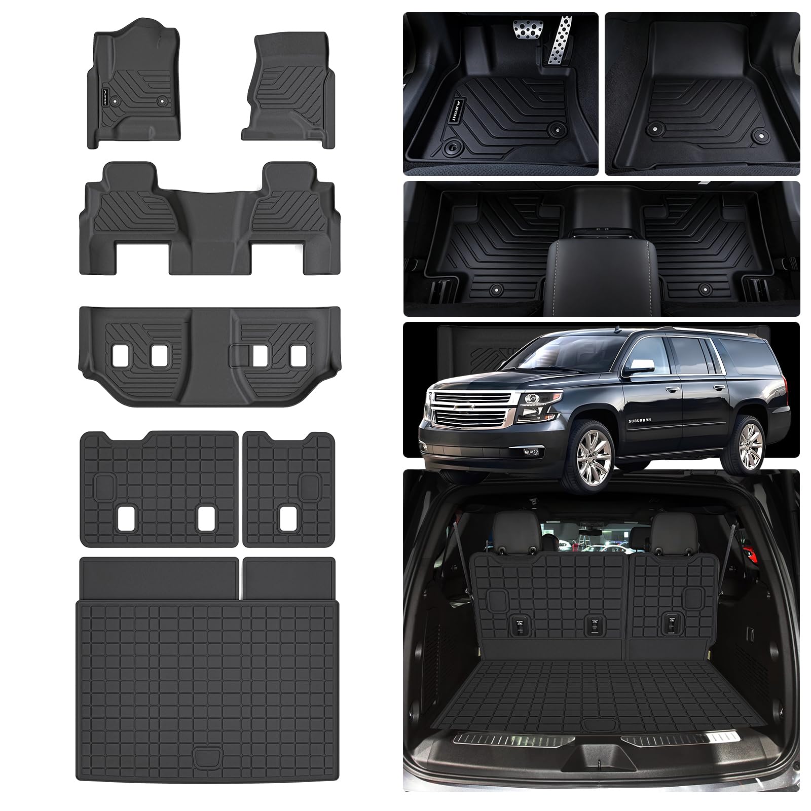 MJBYMAT Floor Mats & Trunk Mat & Backrest Mat