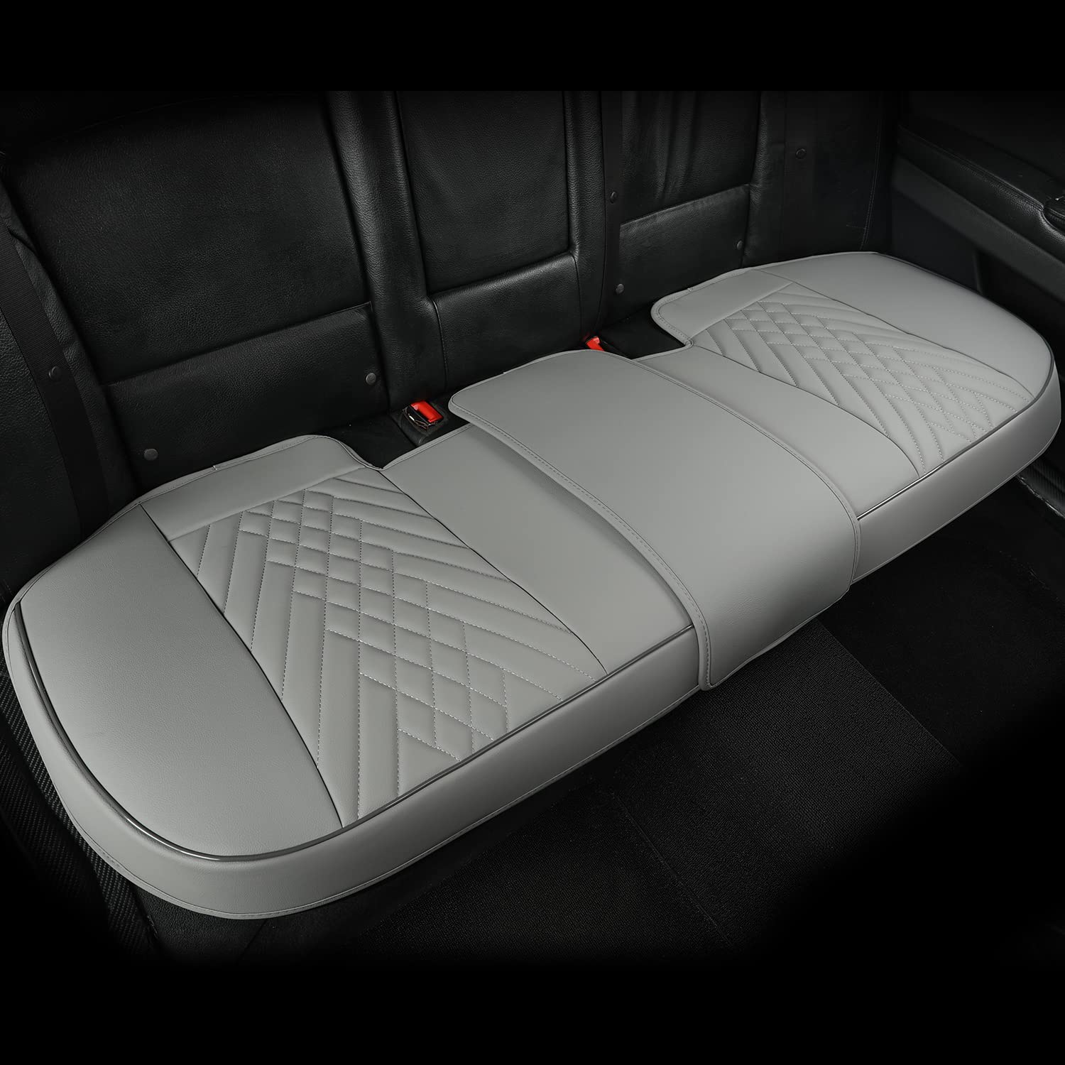 GIANT PANDA Premium PU Leather Front Car Seat Cover Protector Anti-Slip Bottom Seat Cover Fits 95% of Vehicles
