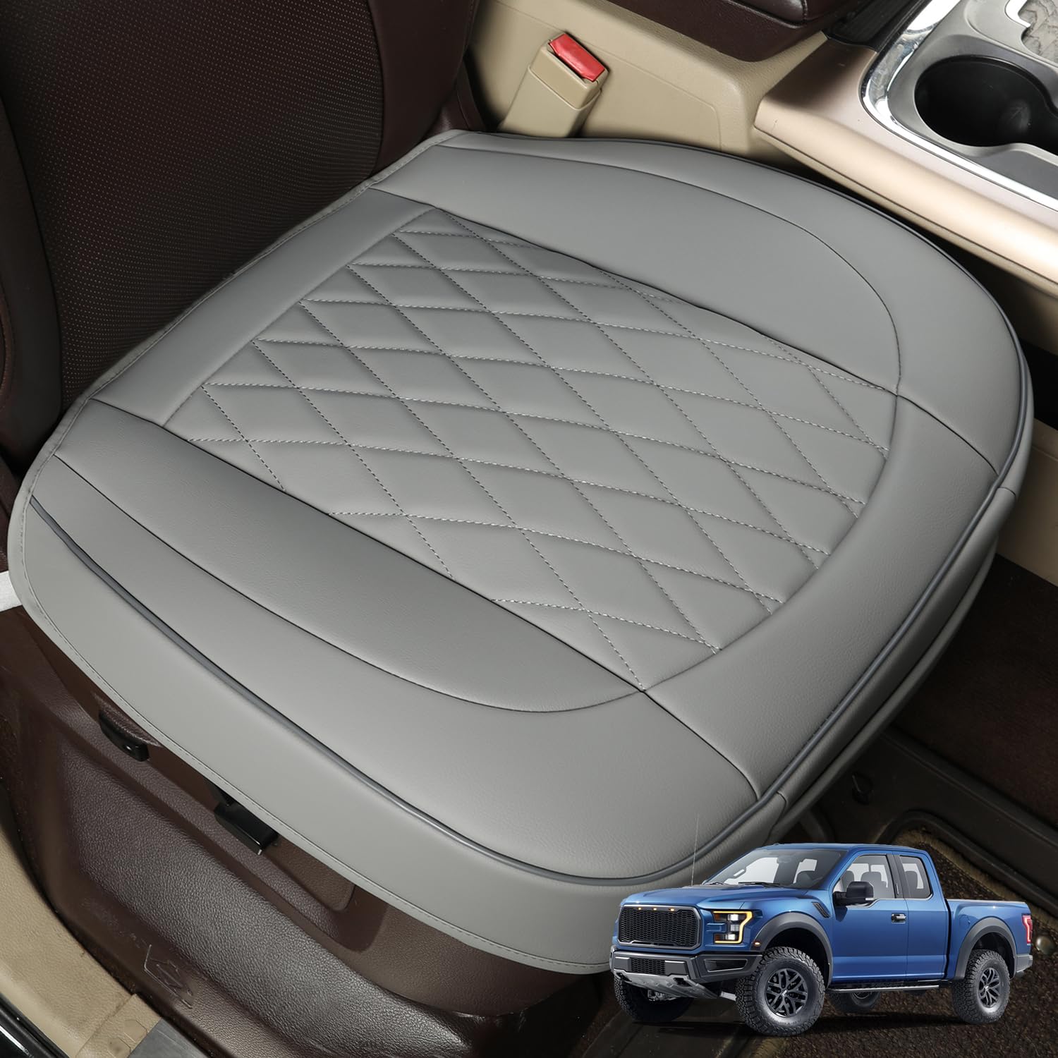 GIANT PANDA Premium PU Leather Front Car Seat Cover Protector Anti-Slip Bottom Seat Cover Fits 95% of Vehicles
