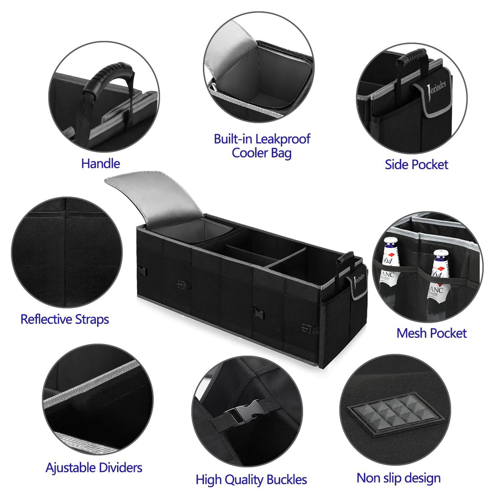 Trunk Organizer with Insulated Leakproof Cooler Bag