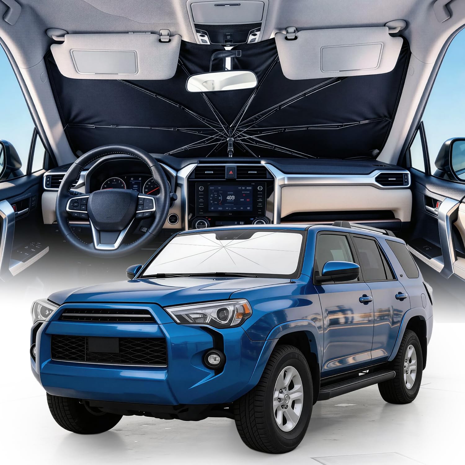 Weektic 2026 Upgraded Custom-Fit Windshield Sun Shade