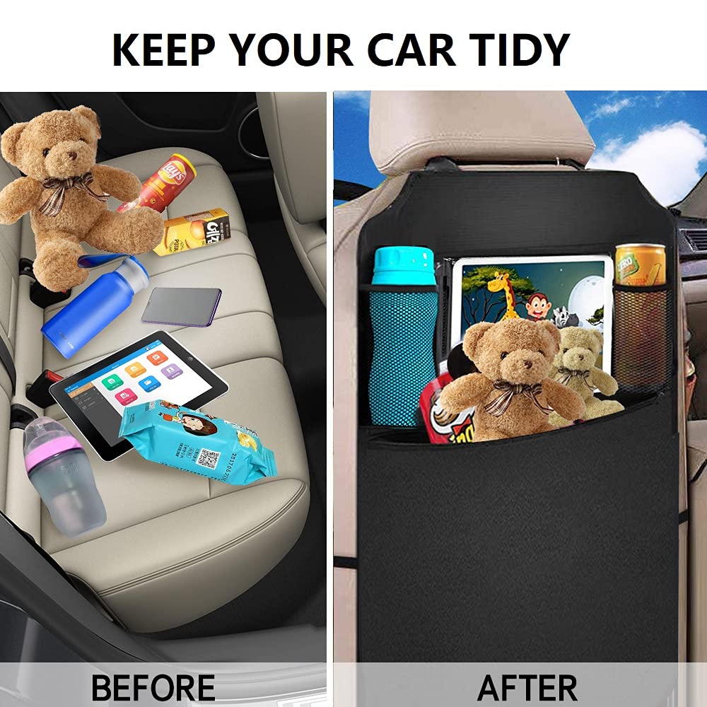 BLYPHOO 2-Pack Waterproof Backseat Organizers for Kids with Tablet Holder
